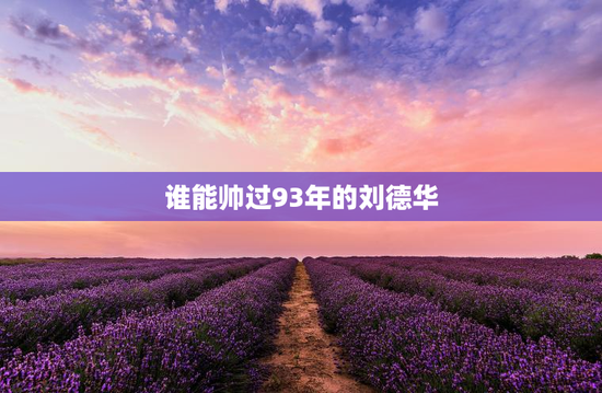 谁能帅过93年的刘德华