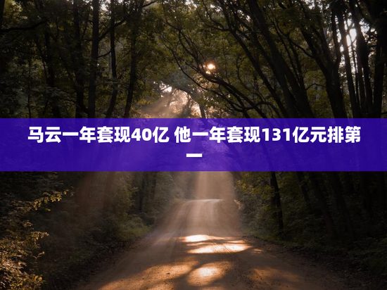 马云一年套现40亿 他一年套现131亿元排第一