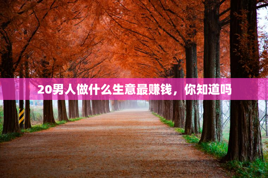 20男人做什么生意最赚钱，你知道吗