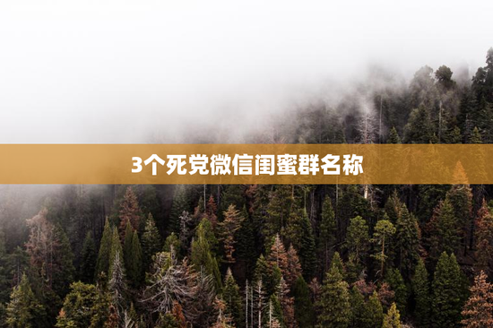 3个死党微信闺蜜群名称