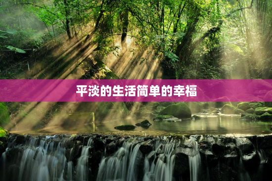 平淡的生活简单的幸福