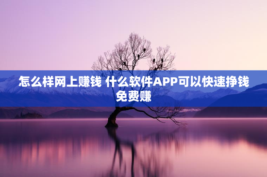 怎么样网上赚钱 什么软件APP可以快速挣钱免费赚