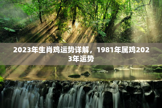 2023年生肖鸡运势详解，1981年属鸡2023年运势