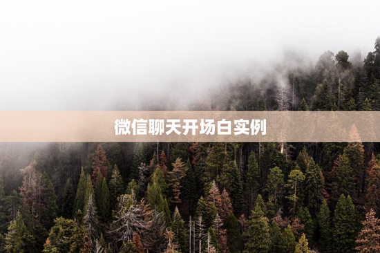 微信聊天开场白实例