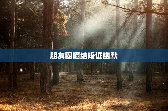 朋友圈晒结婚证幽默