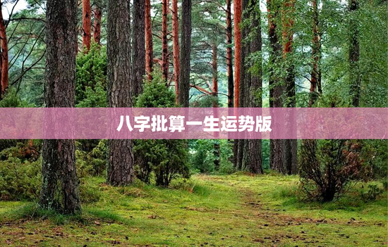 八字批算一生运势版，八字算命一生运势