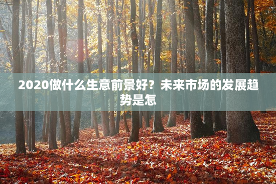 2020做什么生意前景好？未来市场的发展趋势是怎