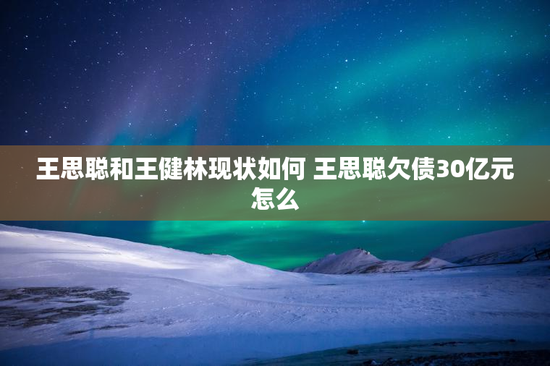 王思聪和王健林现状如何 王思聪欠债30亿元怎么