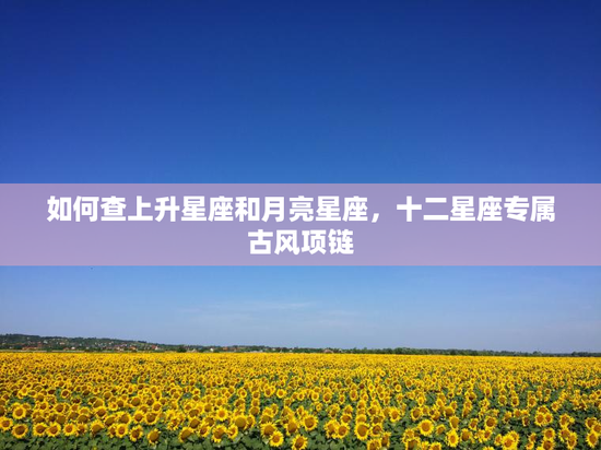 如何查上升星座和月亮星座，十二星座专属古风项链