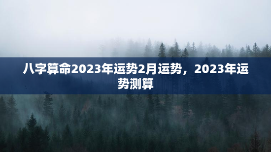 八字算命2023年运势2月运势，2023年运势测算