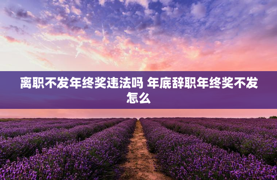 离职不发年终奖违法吗 年底辞职年终奖不发怎么