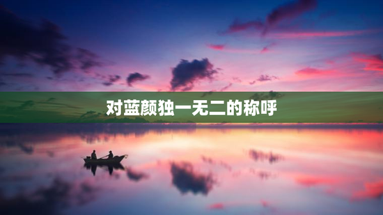 对蓝颜独一无二的称呼