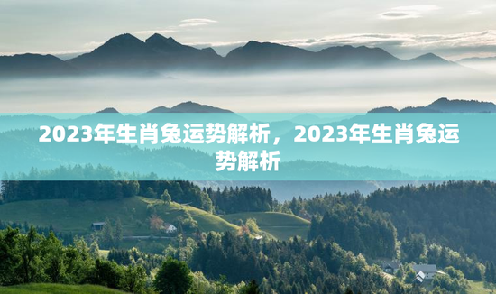 2023年生肖兔运势解析，2023年生肖兔运势解析