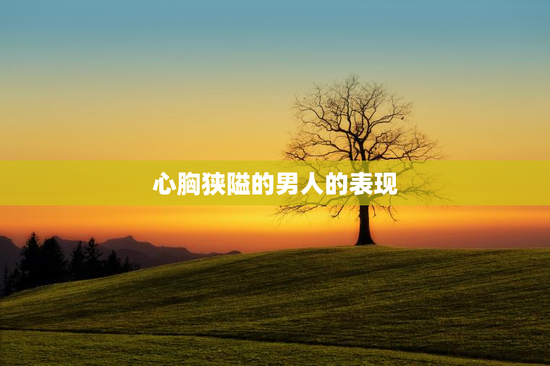 心胸狭隘的男人的表现