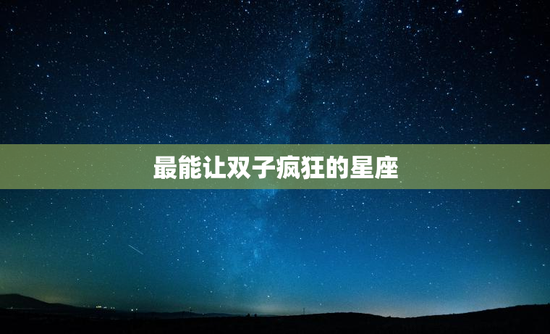 最能让双子疯狂的星座