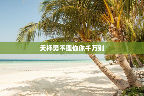 天枰男不理你你千万别