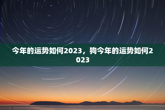 今年的运势如何2023，狗今年的运势如何2023