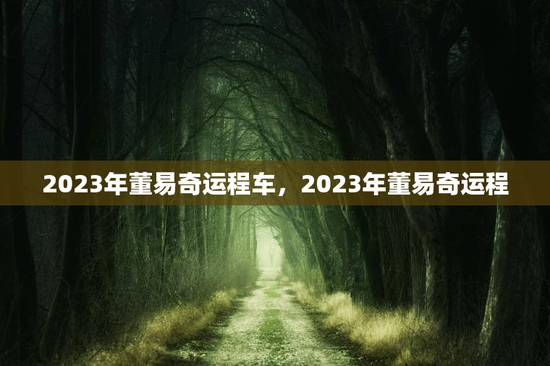2023年董易奇运程车，2023年董易奇运程