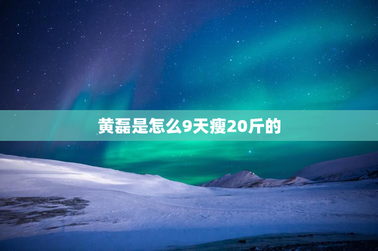 黄磊是怎么9天瘦20斤的