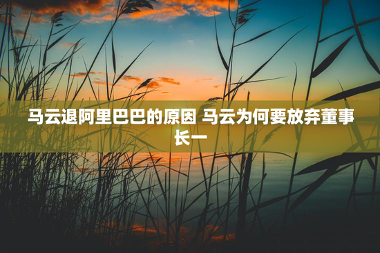 马云退阿里巴巴的原因 马云为何要放弃董事长一