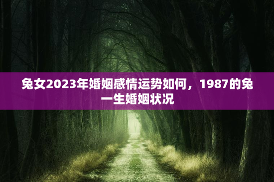 兔女2023年婚姻感情运势如何，1987的兔一生婚姻状况