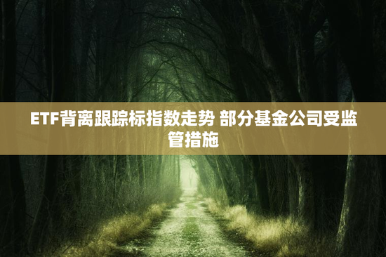 ETF背离跟踪标指数走势 部分基金公司受监管措施
