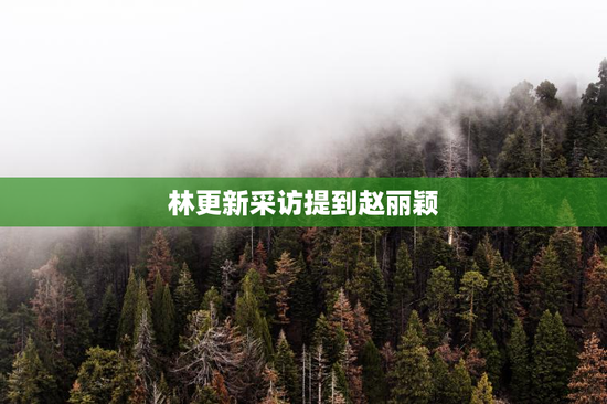 林更新采访提到赵丽颖