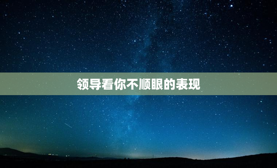 领导看你不顺眼的表现