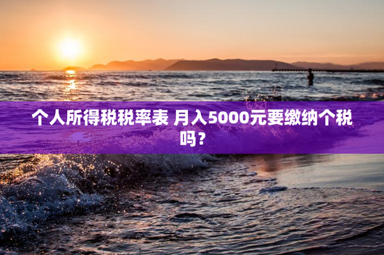 个人所得税税率表 月入5000元要缴纳个税吗？
