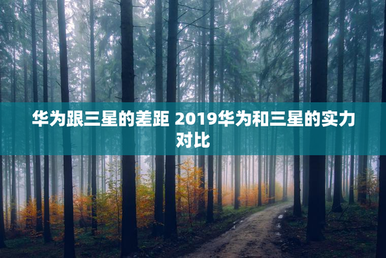 华为跟三星的差距 2019华为和三星的实力对比