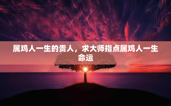 属鸡人一生的贵人，求大师指点属鸡人一生命运
