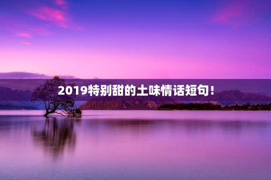 2019特别甜的土味情话短句！