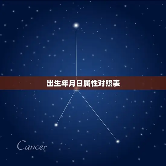 出生年月日属性对照表