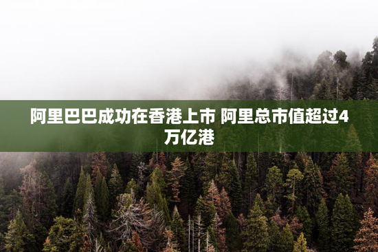 阿里巴巴成功在香港上市 阿里总市值超过4万亿港