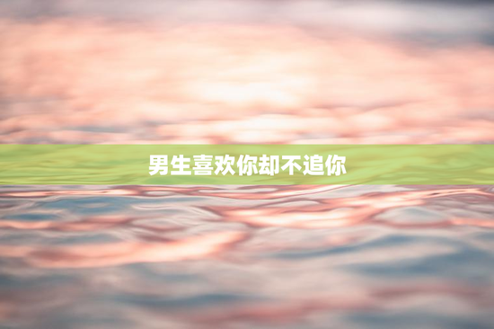 男生喜欢你却不追你