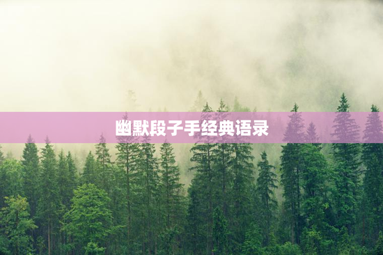 幽默段子手经典语录