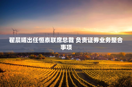 翟晨曦出任恒泰联席总裁 负责证券业务整合事项