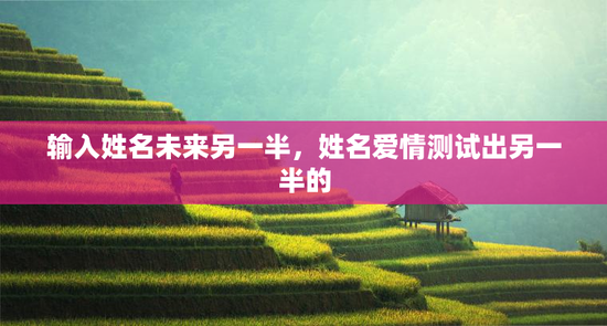 输入姓名未来另一半，姓名爱情测试出另一半的