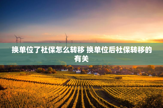 换单位了社保怎么转移 换单位后社保转移的有关