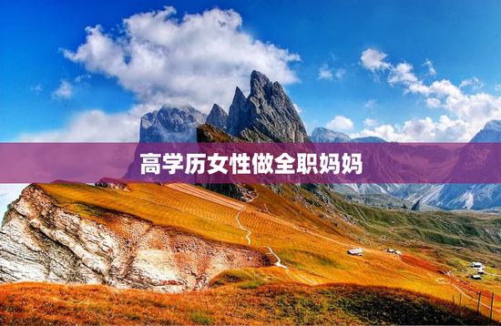 高学历女性做全职妈妈