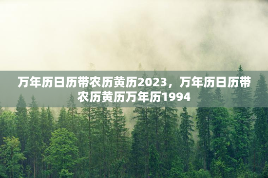 万年历日历带农历黄历2023，万年历日历带农历黄历万年历1994