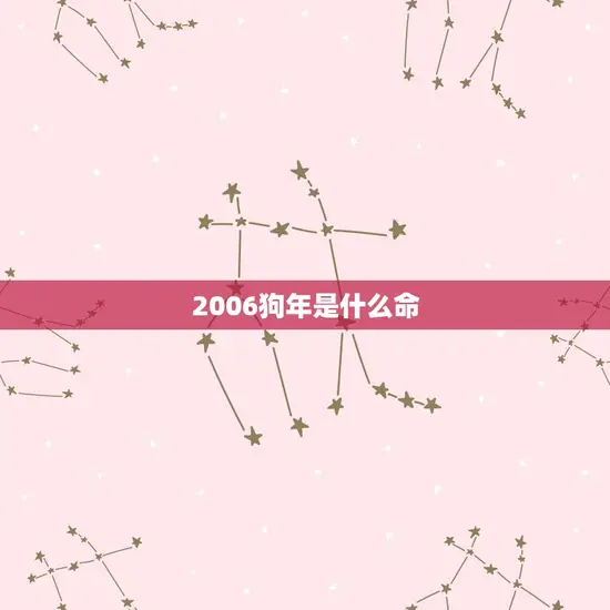 2006狗年是什么命