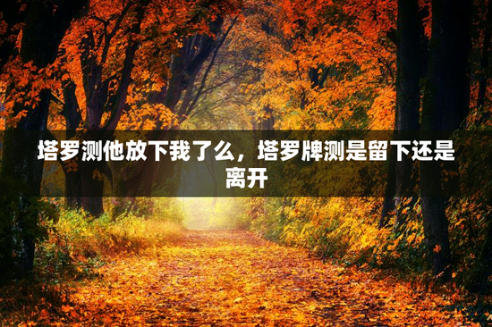 塔罗测他放下我了么，塔罗牌测是留下还是离开