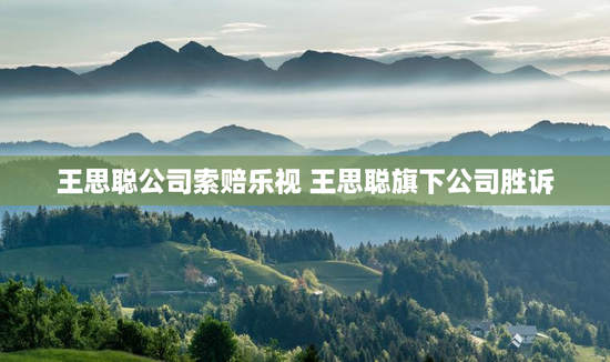 王思聪公司索赔乐视 王思聪旗下公司胜诉