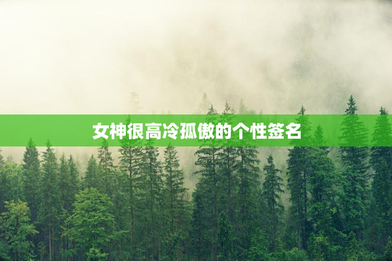 女神很高冷孤傲的个性签名