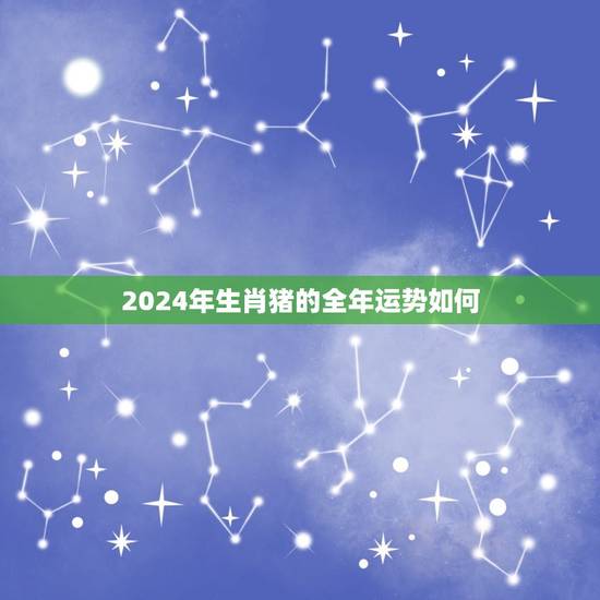 2024年生肖猪的全年运势如何(财运旺盛事业顺利感情甜蜜)