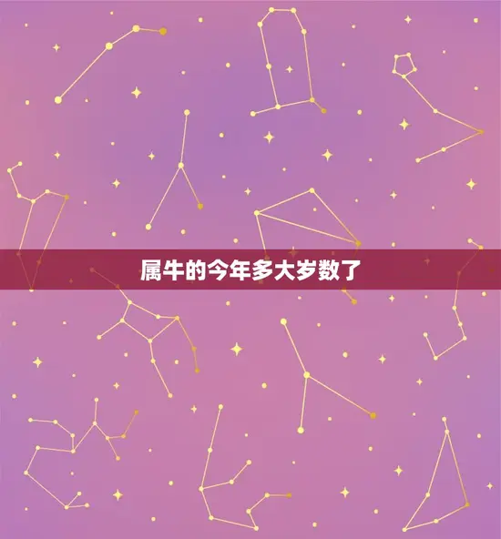 属牛的今年多大岁数了
