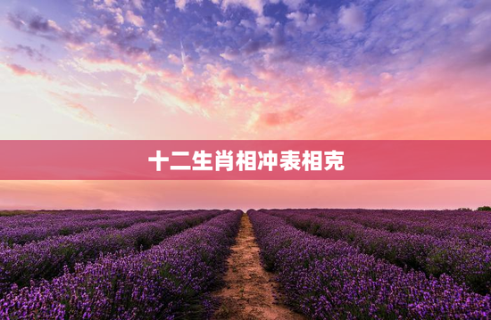 十二生肖相冲表相克，十二生肖相冲相克解释