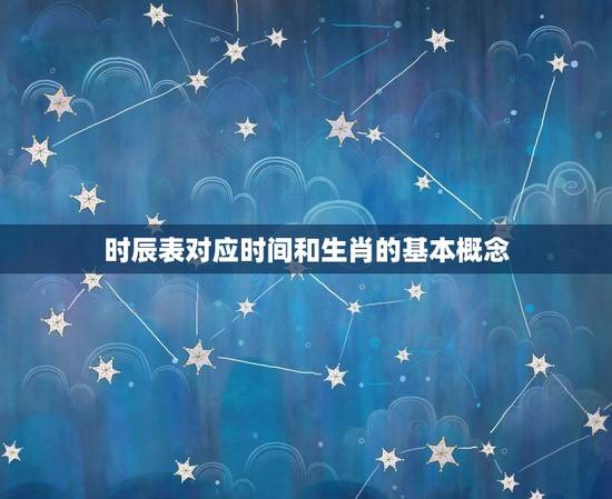 时辰表对应时间和生肖的基本概念