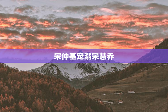 宋仲基宠溺宋慧乔